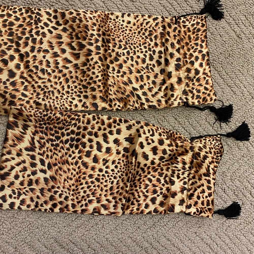 Leopard Print Drawstring Bags great for wine bottles